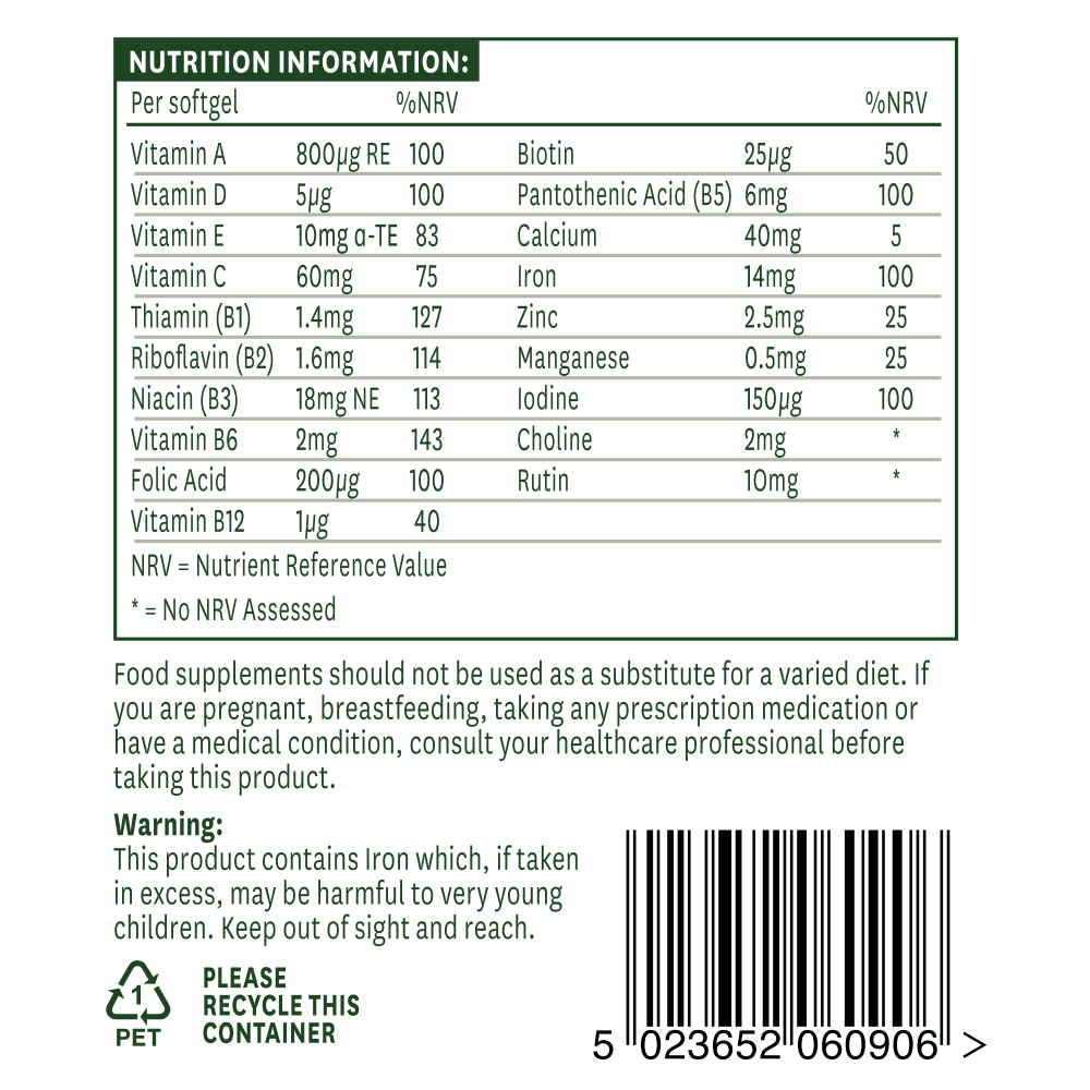 Natures Aid Multi-Vitamins & Minerals (with Iron) 3