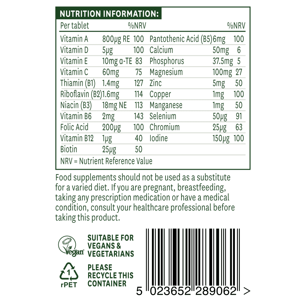 Natures Aid Multi-Vitamins & Minerals (without Iron) 3