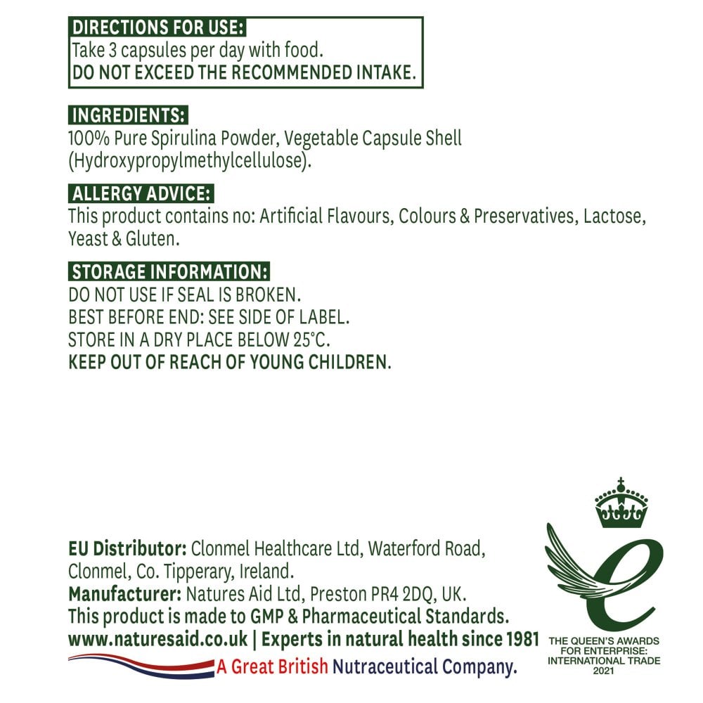 Natures Aid Spirulina 2