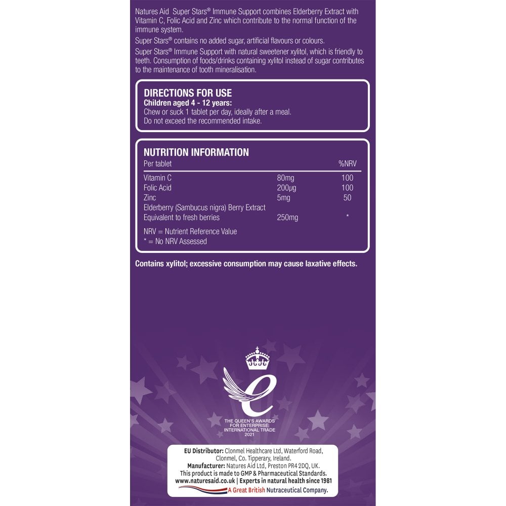 Natures Aid Super Stars Immune Support 60 Tablets 3