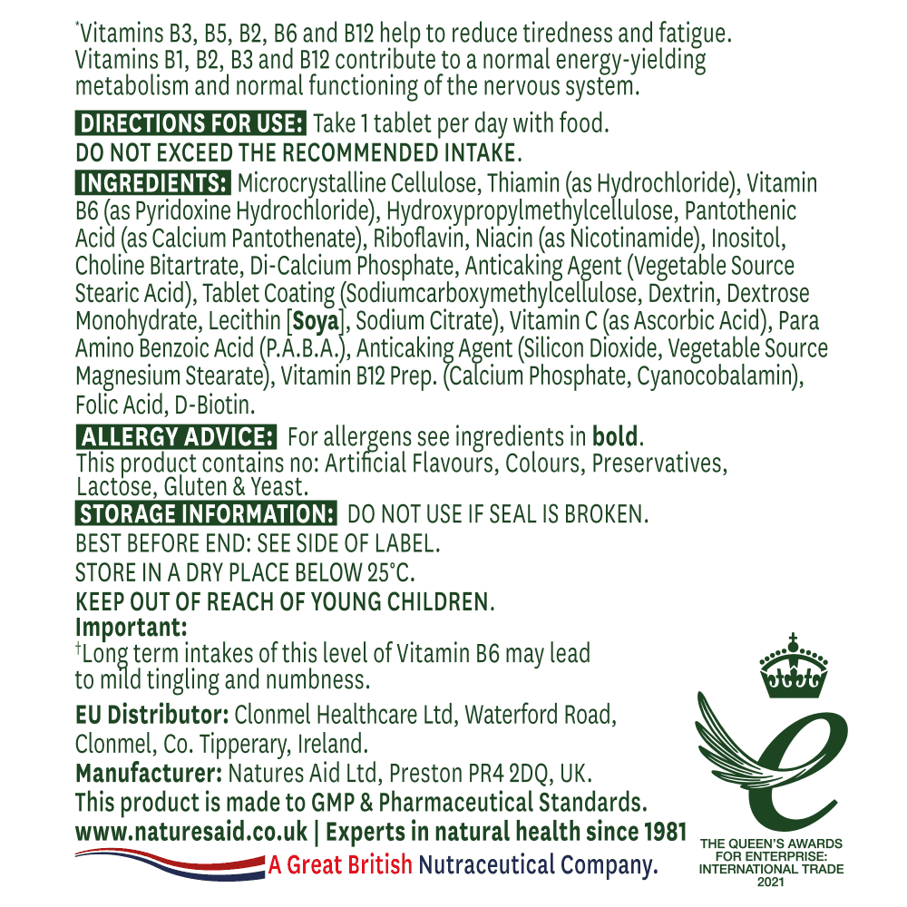 Natures Aid Vitamin B Complex 100 3