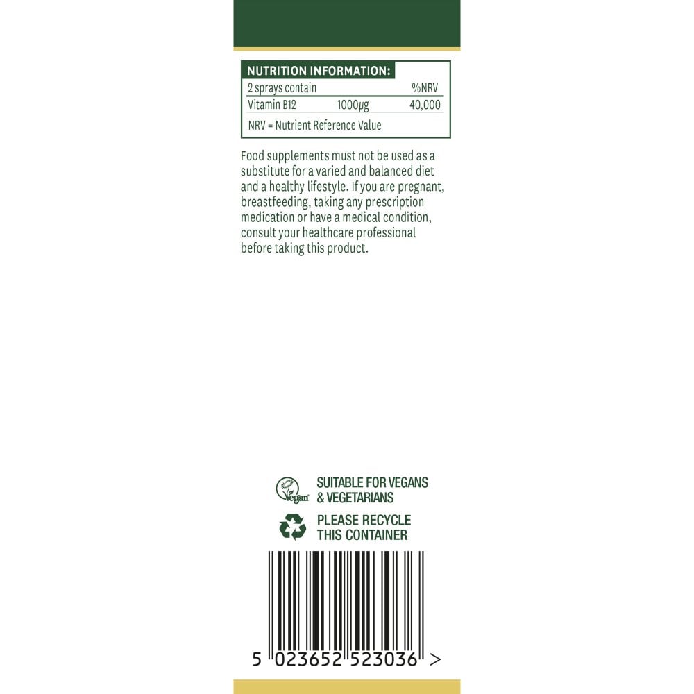 Natures Aid Vitamin B12 Daily Oral Spray 30ml 3