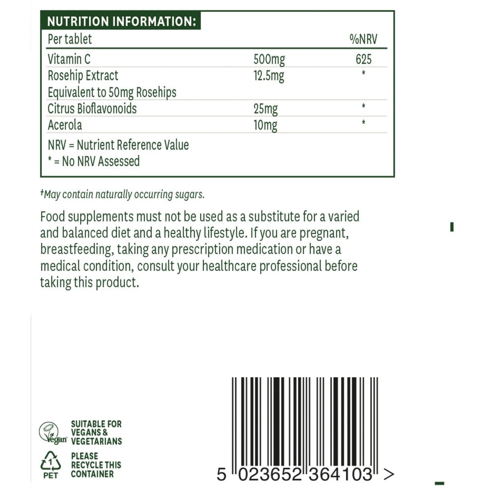 Natures Aid Vitamin C 500mg Chewable 4