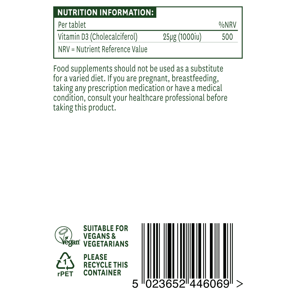 Natures Aid Vitamin D3 1000iu (Vegan) 3