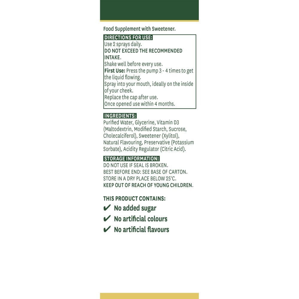 Natures Aid Vitamin D3 Daily Oral Spray 30ml 3