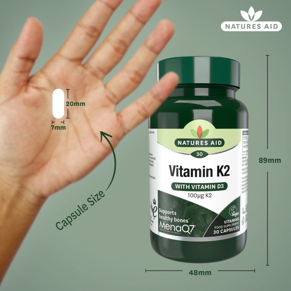 Natures Aid Vitamin K2 MenaQ7 (with Vitamin D3) 3