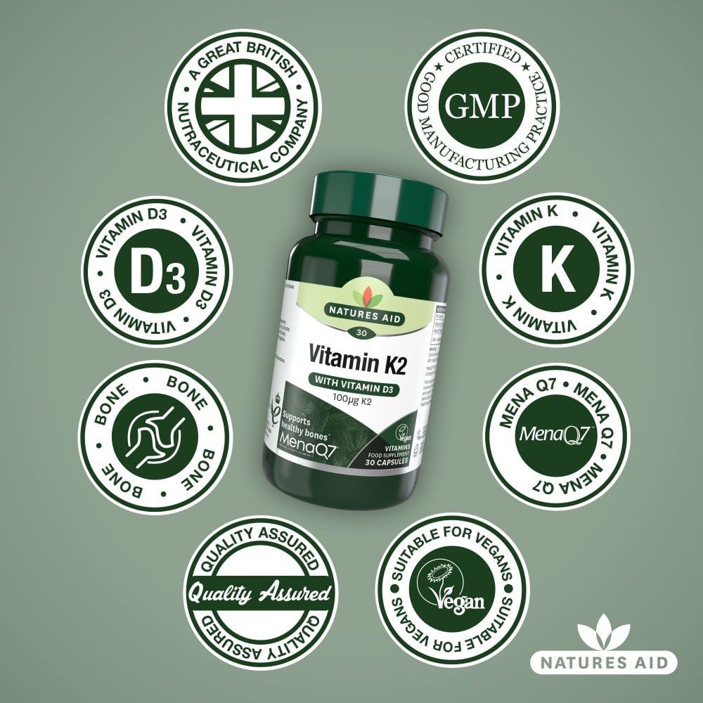 Natures Aid Vitamin K2 MenaQ7 (with Vitamin D3) 4