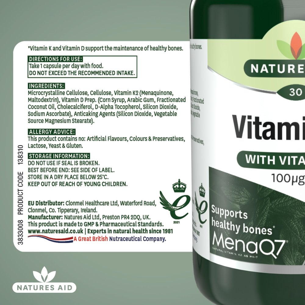 Natures Aid Vitamin K2 MenaQ7 (with Vitamin D3) 5