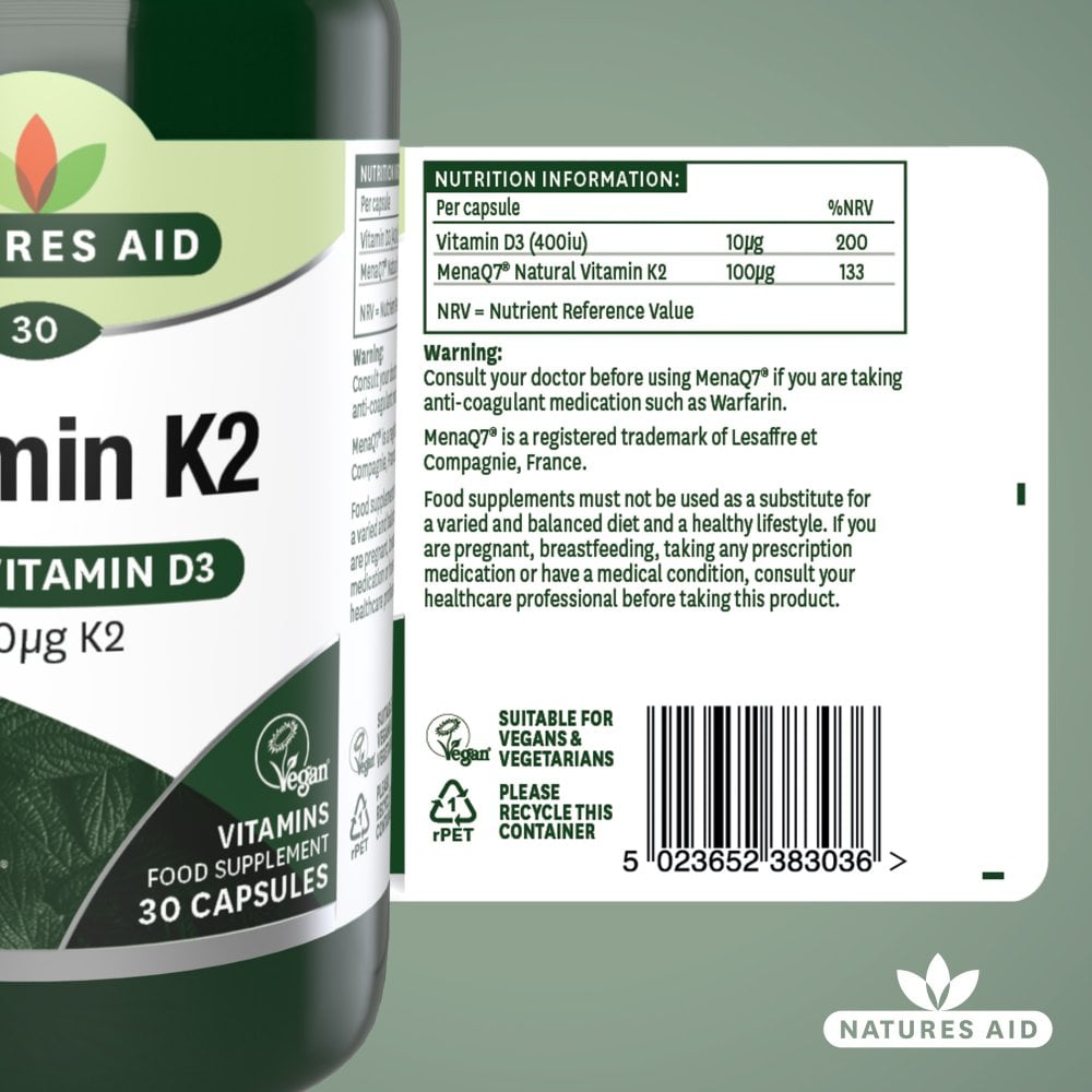 Natures Aid Vitamin K2 MenaQ7 (with Vitamin D3) 6