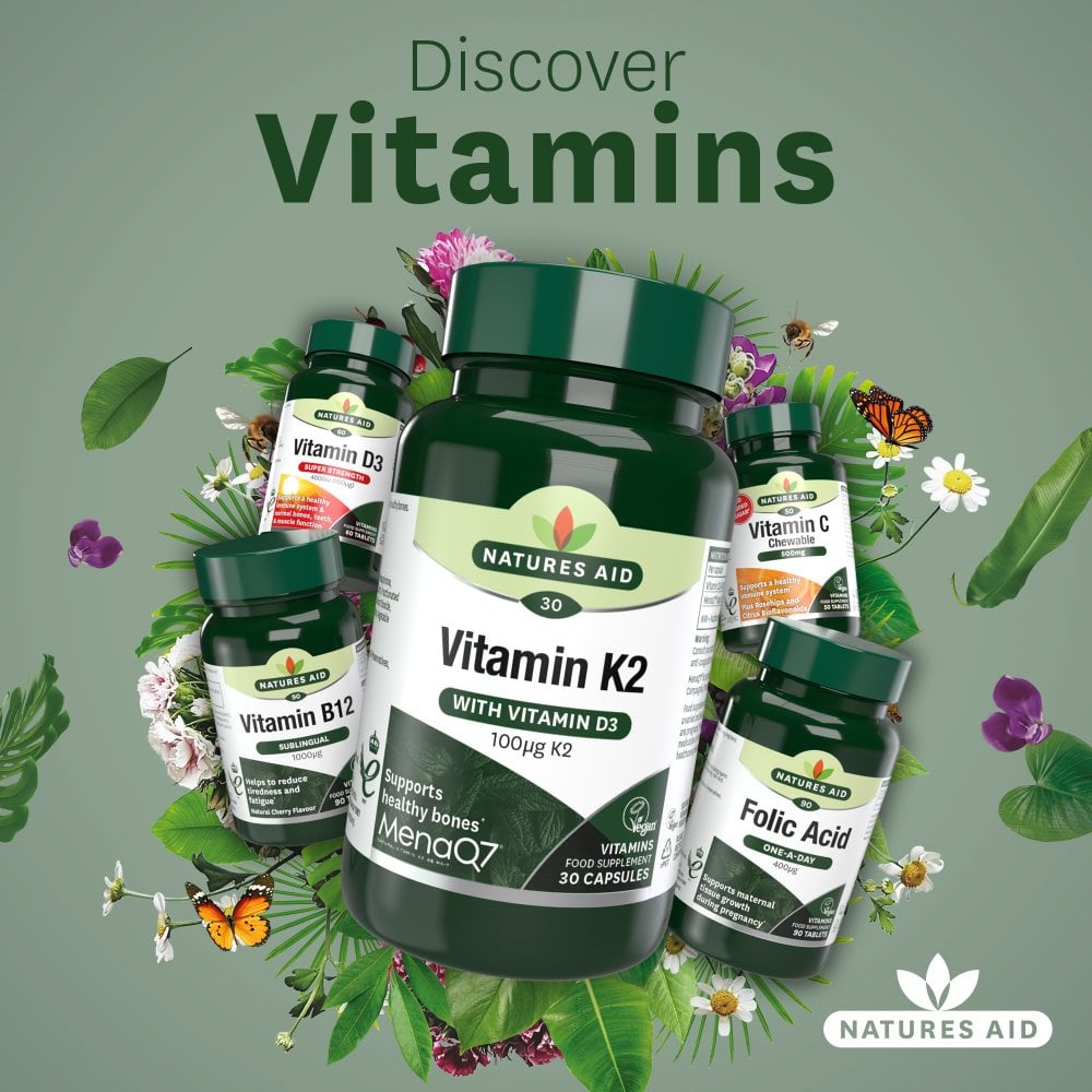Natures Aid Vitamin K2 MenaQ7 (with Vitamin D3) 8