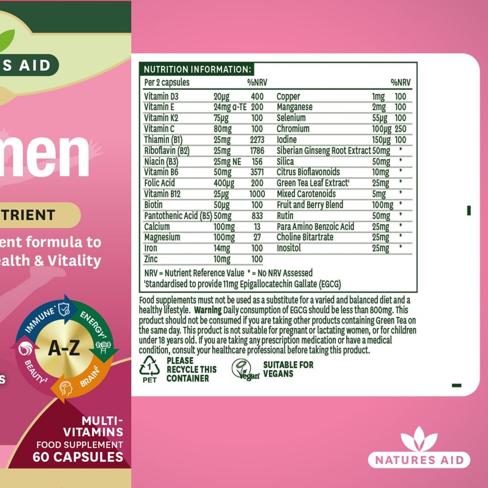 Natures Aid Women's Multi-Vitamins & Minerals 6