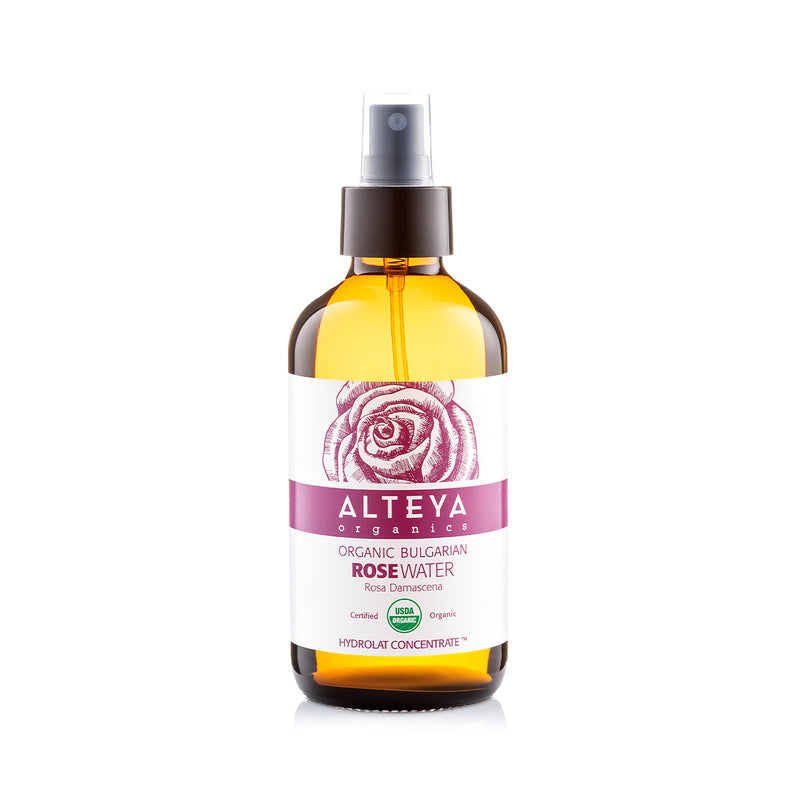 Alteya Organics Organic Bulgarian Rose Water 240 ml - Amber Glass Spray Bottle