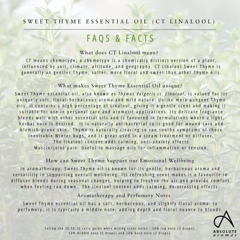 Absolute Aromas Thyme, Sweet (ct Linalool) 5